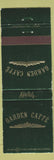 Matchbook Cover - Garden Caffe Malios Tampa FL