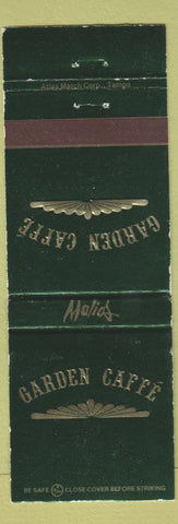 Matchbook Cover - Garden Caffe Malios Tampa FL