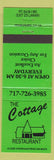 Matchbook Cover - Cottage Restaurant Lamar PA green