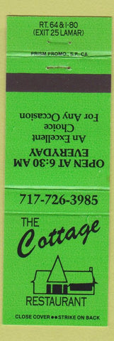 Matchbook Cover - Cottage Restaurant Lamar PA green