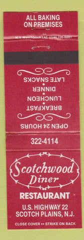 Matchbook Cover - Scotchwood Diner Restaurant Scotch Plains NJ