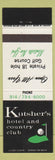 Matchbook Cover - Kutsher's Hotel Country Club Monticello NY