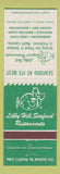 Matchbook Cover - Libby Hill Seafood Piedmont N Greensboro High Point Burlington
