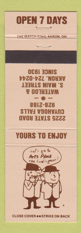 Matchbook Cover - Art's Place Cuyahoga Falls Akron OH