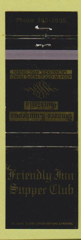 Matchbook Cover - Friendly Inn Supper Club Milwaukee WI