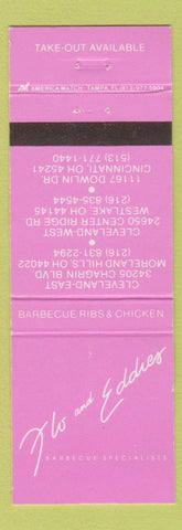 Matchbook Cover - Flo and Eddie's BBQ Westlake Moreland Hills Cincinnati OH