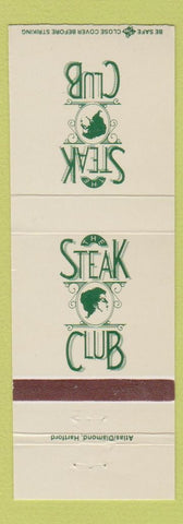 Matchbook Cover - Steak Club Winsor Locks West Hartford Plainville