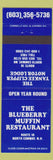 Matchbook Cover - Blueberry Muffin Restaurant North Conway NH