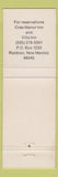 Matchbook Cover - Cree Manor Inn Villa Inn Ruidoso Village NM