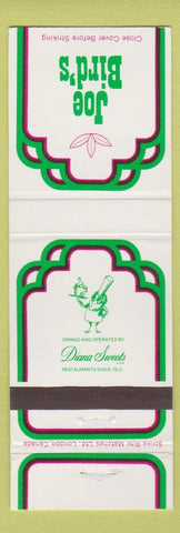 Matchbook Cover - Joe Bird's Toronto ON