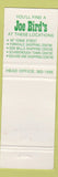 Matchbook Cover - Joe Bird's Toronto ON