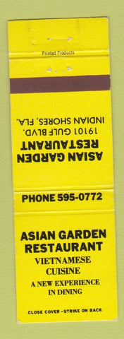 Matchbook Cover - Asian Garden Restaurant Indian Shores FL