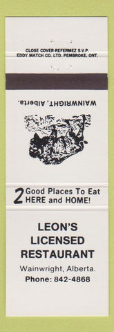 Matchbook Cover - Leon's Licensed Restaurant Wainwright AB