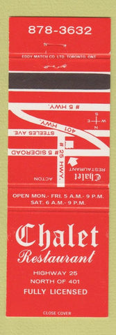 Matchbook Cover - Chalet Restaurant Milton? ON