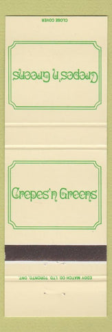 Matchbook Cover - Crepes N Greens Calgary AB