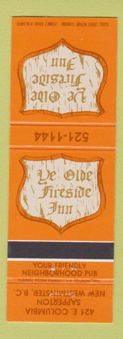Matchbook Cover - Ye Olde Fireside Inn New Westminster BC