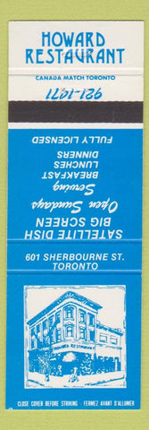 Matchbook Cover - Howard Restaurant Toronto ON