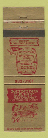 Matchbook Cover - Mining Camp Restaurant Trading Post Apache Junction AZ WEAR