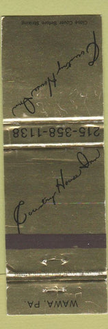 Matchbook Cover - Country House Inn Wawa PA WEAR
