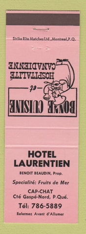Matchbook Cover - Hotel Laurentien Cte Gaspe Nord QC