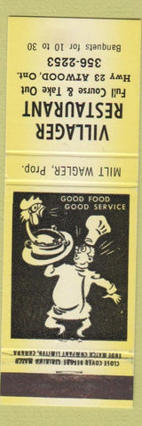 Matchbook Cover - Villager Restaurant Atwood ON