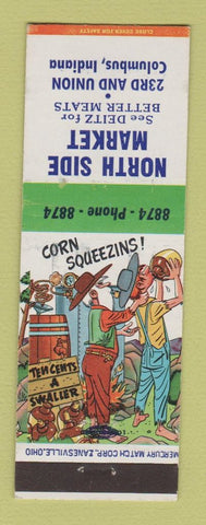 Matchbook Cover - North Side Market Deitz Columbus IN hillbilly moonshine