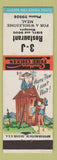 Matchbook Cover - 3J Restaurant hillbilly Fried Chicken Outhouse