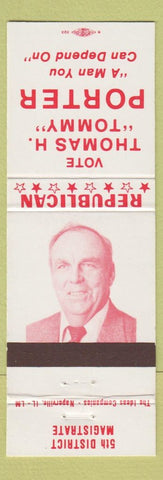 Matchbook Cover - Thomas H Porter Election Republican