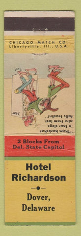 Matchbook Cover - Hotel Richardson Dover DE hillbilly X-Ray