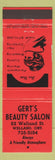 Matchbook Cover - Gert's Beauty Salon Welland ON
