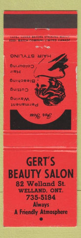 Matchbook Cover - Gert's Beauty Salon Welland ON