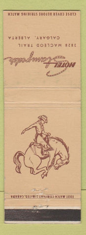 Matchbook Cover - Hotel Stampeder Calgary AB cowboy