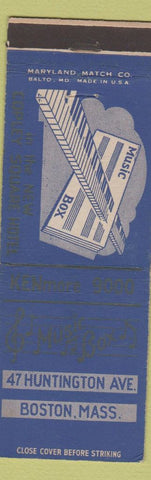 Matchbook Cover - Music Box Boston MA Copley Square