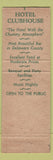 Matchbook Cover - Hotel Clubhouse Chester PA