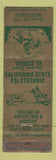 Matchbook Cover - California State Polytechnic San Dimas CA WORN