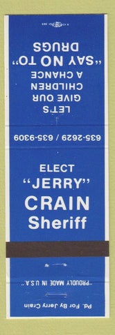 Matchbook Cover - Jerry Crain Sheriff Election