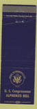 Matchbook Cover - US Congressman Alphonzo Bell CA