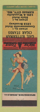 Matchbook Cover - Gail Kitterman Cigars Kansas City MO pinup Terry Says girlie
