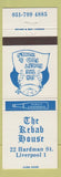 Matchbook Cover - Kebab House Liverpool UK