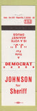 Matchbook Cover - JJ Johnson for Sheriff