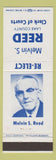 Matchbook Cover - Melvin S Reed Lake County Clerk of Courts Willoughby OH
