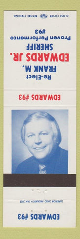 Matchbook Cover - Frank Edwards Jr Election
