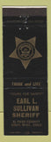 Matchbook Cover - Earl L Sullivan Sheriff Colorado Springs El Paso County