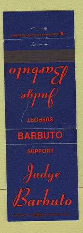 Matchbook Cover - Judge Barbuto Election