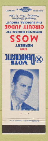 Matchbook Cover - Herbert Moss Circuit Judge 1964 Jefferson County MO