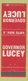 Matchbook Cover - Governor Patrick Lucey election Milwaukee WI