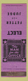 Matchbook Cover - Fetter for Judge election WORN