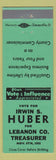 Matchbook Cover - Irwin S Huber Lebanon County Treasurer PA