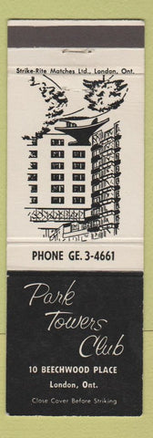 Matchbook Cover - Park Towers Club London ON