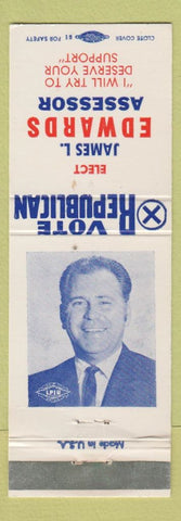 Matchbook Cover - James L Edwards Assessor